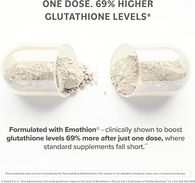 Prominent Nutrition S-Acetyl L-Glutathione Supplement - Clinically Researched Emothion Acetylated Glutathione for Normal Liver Detoxification Support &amp Optimal Antioxidant Effect Vegan - 1 Pack
