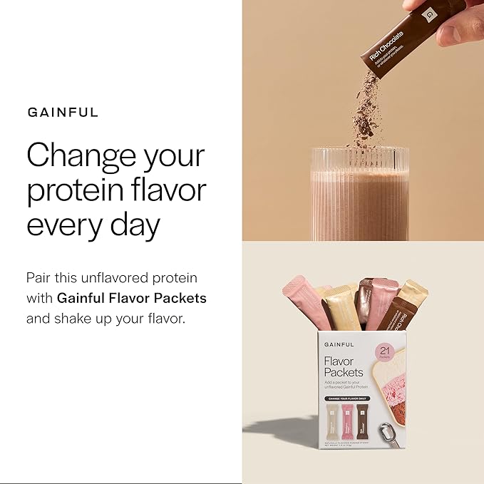 Gainful Lean Plant Protein Powder 20g Plant Protein per Serving Unflavored Supports Lean Muscle Metabolism &amp Satiety with Green Tea Extract Digestive Enzymes Organic Fiber Vegan 14 Servi
