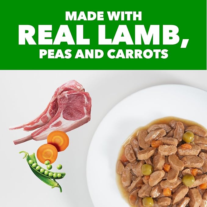 IAMS Proactive Health Adult Wet Dog Food Lamb Peas and Carrots Recipe 3.5 oz. Pouch (16 Count Pack of 1)