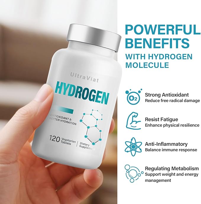 Hydrogen Water Tablets 12 ppm H2 Molecular Hydrogen Supplement with Magnesium for Drinking Water Energy &amp Cognitive Support