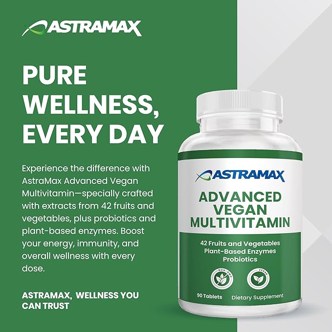 Advanced Vegan Multivitamin | Whole Food-Based Vitamin &amp Mineral Complex with 26 Nutrients B12 D3 Probiotics &amp 42 Superfoods | Daily Vitality Formula | Non-GMO Gluten-Free | 90 Count