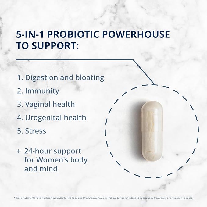 Metagenics UltraFlora Complete Women's Probiotic - Shelf-Stable 5-in-1 Multi-Benefit Formula for Digestive Immune Vaginal Urogenital &amp Microbiome Health* - 30 Capsules