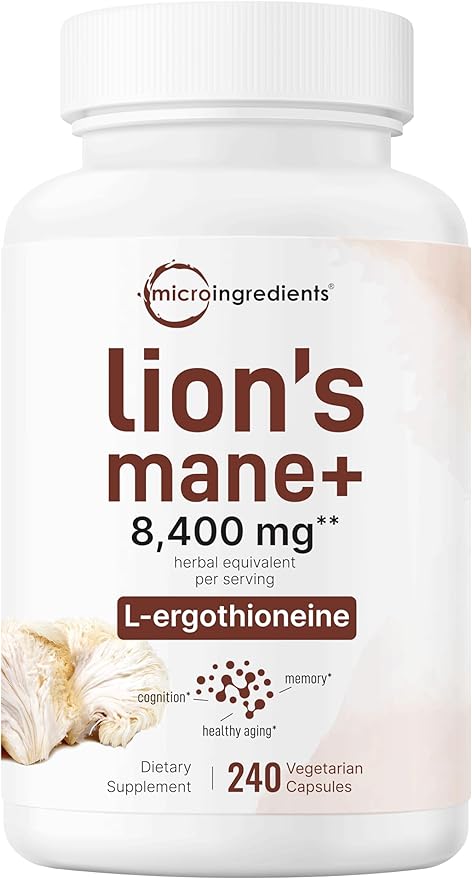Micro Ingredients Vitamin D3 5000iu + K2 100mcg Softgels &amp Lions Mane Supplement 240 Veggie Capsules Bundle 2 Pack | Essential Sunshine Vitamins | Superfood Mushroom Antioxidants with L-Ergothion