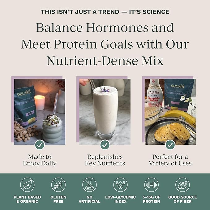 Nourishing Protein Blend for Hormonal Balance – Vegan Gluten-Free All-Natural – Supports PMS &amp Menopause Relief – 1-Week Supply – Cacao Peanut Butter Flavor