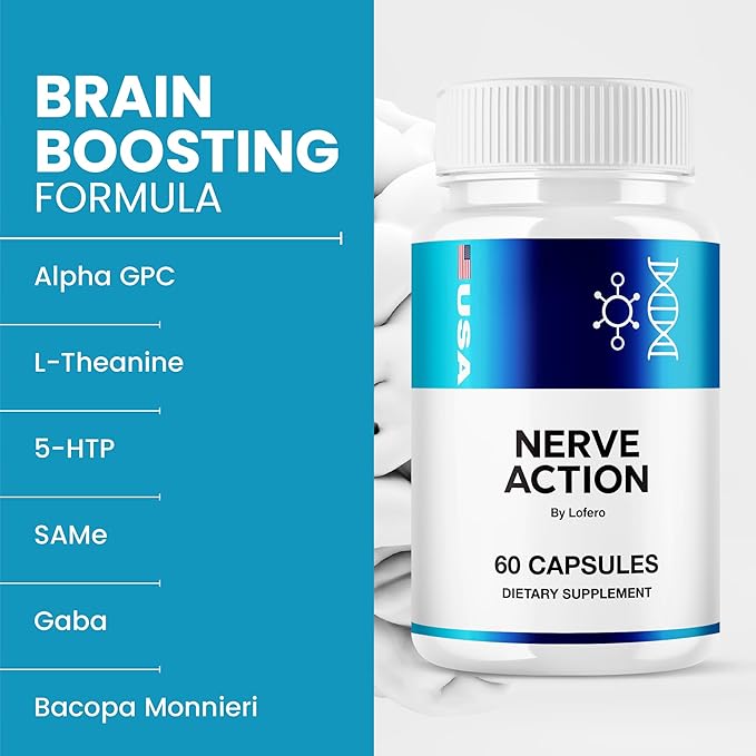 Nerve Action Capsules NerveAction Pills with Advanced Maximum Strength Neuropathy Supplement Health Function Support Vitamins Premium Wellness Formula All-Natural Ingredients Capsulas (60 capsules)