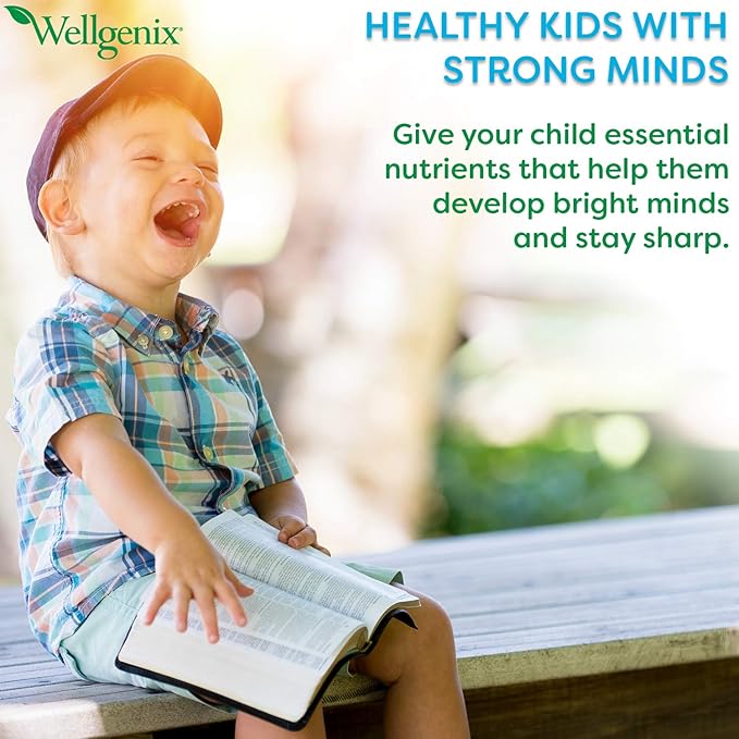 Wellgenix Balanced Essentials Kids Liquid Multivitamin – 94 Nutrients Including Vitamins Minerals &amp Omega Fatty Acids – Mixed Berry Flavor – 16 fl oz