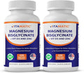 Vitamatic Magnesium (from Bisglycinate &amp Oxide) with Vitamin D3 &amp Zinc - 120 Veg Capsules - Supports Muscle Joint Nerve &amp Heart Health – Non-GMO Gluten-Free - 2 Pack