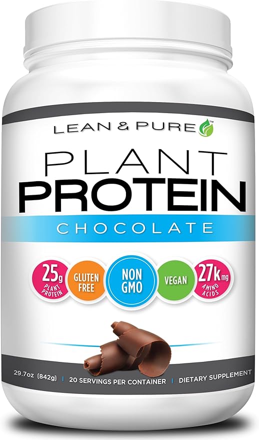Lean &amp Pure Plant Protein 25g of Protein Non GMO Vegan Gluten Free. Low Carb 842g Chocolate