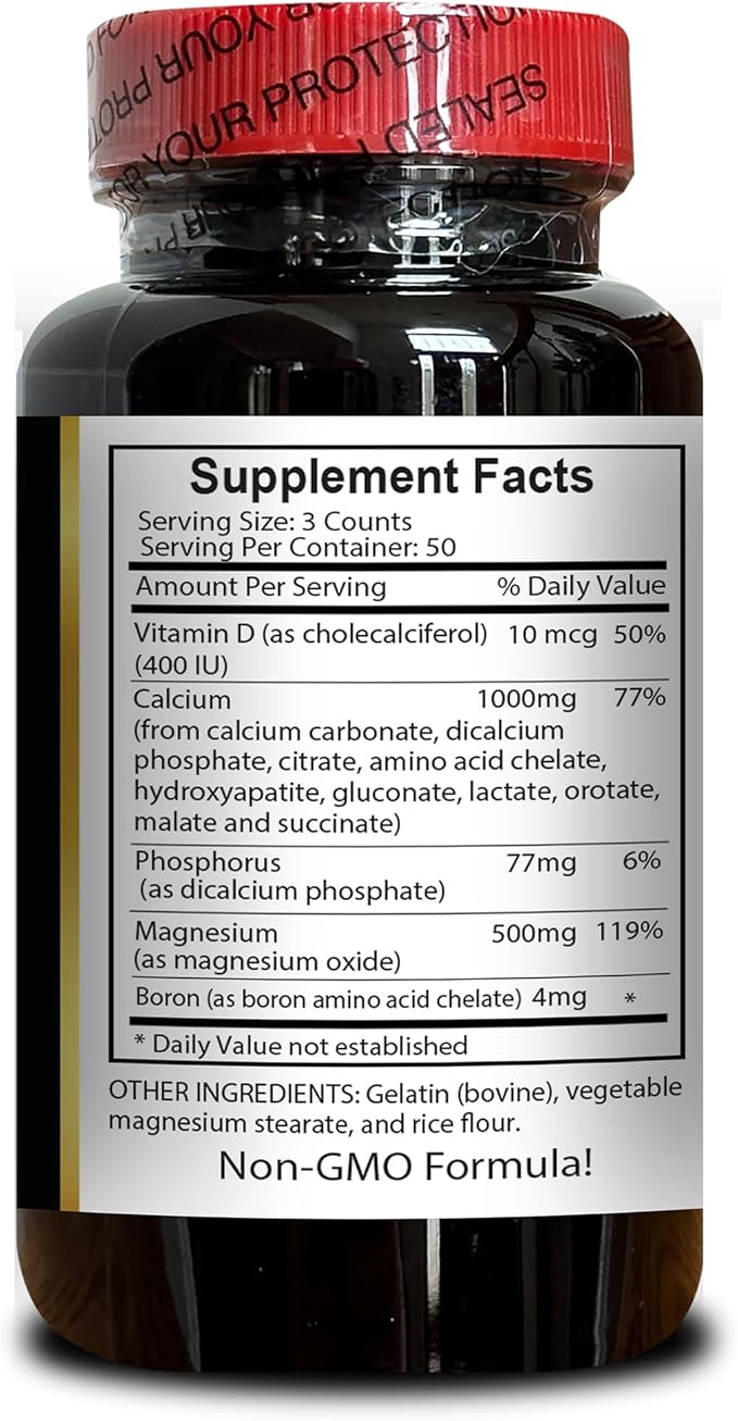 Calcium Magnesium – Essential Nutrient Blend for Everyday Support - Gluten-Free Supplement for Muscle Calcium Supplement Manganese Citrate - 2 Bottles 200 Capsules