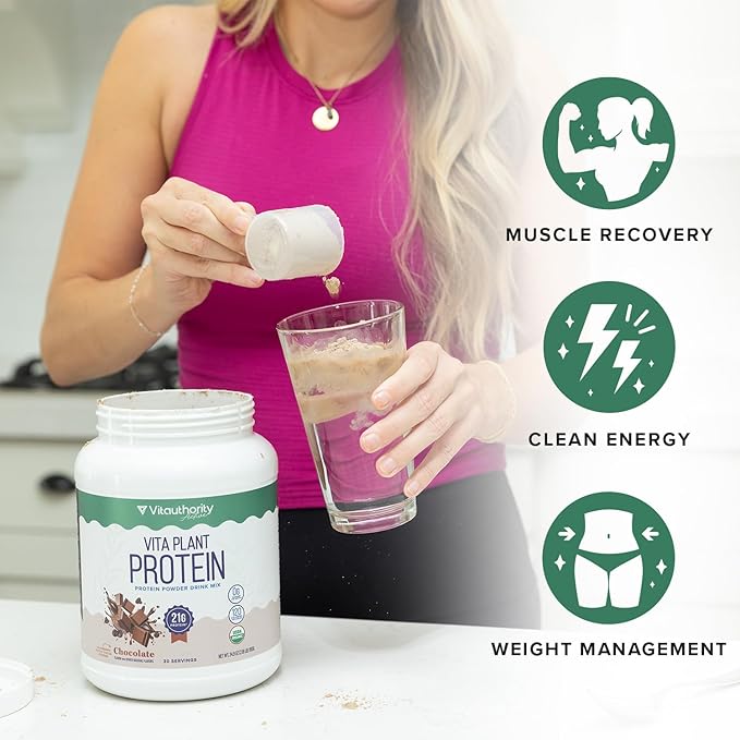 Organic Plant Based Protein for Women Complete Vegan Protein Powder with BCAAs &amp MCTs Plant-Based 21g Dairy-Free Gluten-Free No Added Sugar Supports Muscle Recovery (Vanilla Flavored 30 Servi