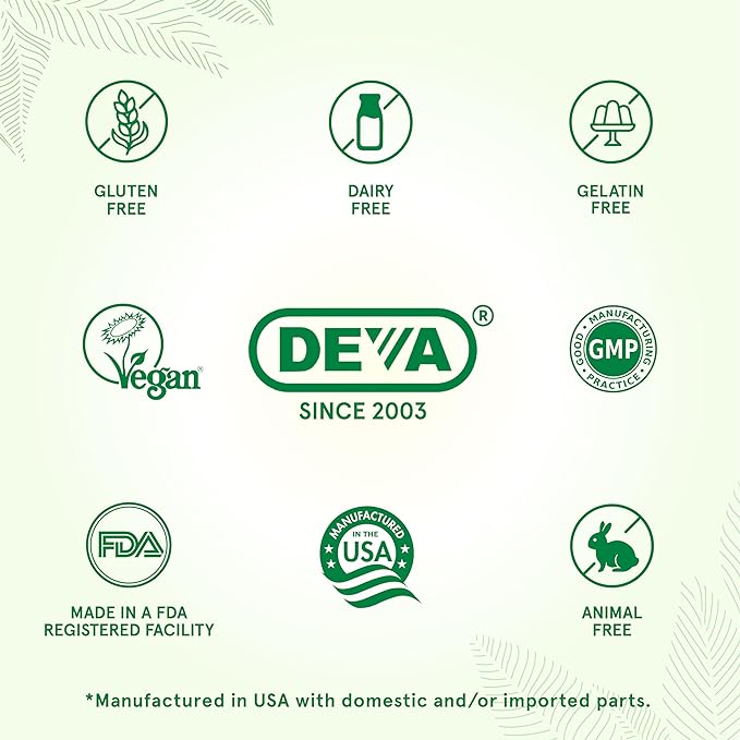 DEVA Vegan Multivitamin and Mineral Supplement - One Daily Vitamin Formula with Greens - Iron Free - 90 Coated Tablets (Pack of 2)