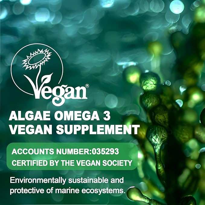 Omega 3 Gummies 2200mg from Algae Oil (DHA 640mg &amp EPA 290mg) for Women &amp Men Vegan Omega 3 Fish Oil Alternative w/CoQ10 Astaxanthin Vitamin A E D3 for Brain Eye AntioxidantSugar Free