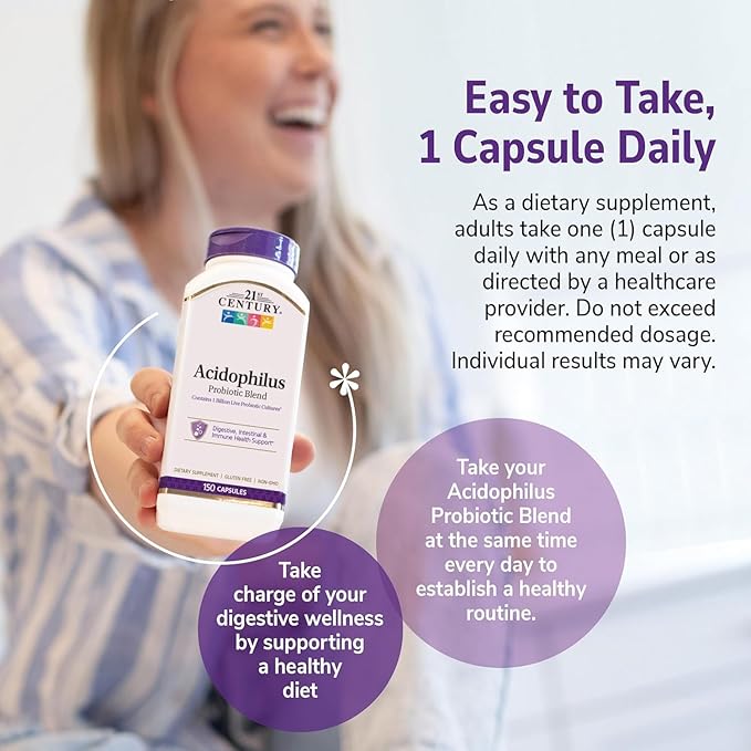 21st Century Acidophilus Probiotic Blend Capsules - 150 ct Pack of 6