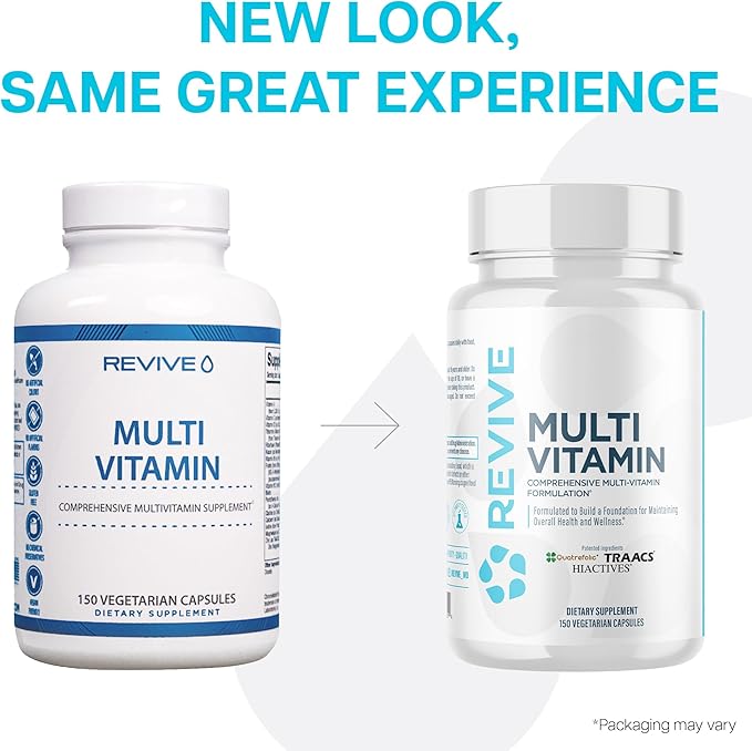 Revive MD Multi-Vitamin Supplement for Men &amp Women – Daily Multivitamin Supports Energy Immunity &amp Overall Health with Essential Vitamins NAC Zinc Magnesium &amp More (150 Capsules 30 Se