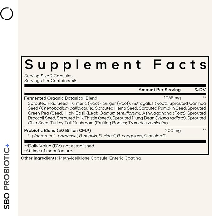 Codeage SBO Probiotics 50 Billion CFUs Per Serving Multi Strain Soil Based Organisms Blend and Organic Fermented Botanical Blend Shelf-Stable - 2 Pack