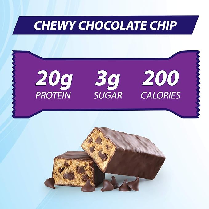 Pure Protein Bars High Protein Nutritious Snacks to Support Energy Low Sugar Gluten Free Chewy Chocolate Chip 1.76oz 6 Count (Pack of 2)