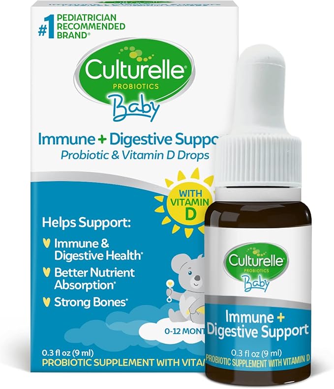 Culturelle Kids Complete Multivitamin + Probiotic Chewables 50 Count Baby Immune &amp Digestive Support Probiotic + Vitamin D Drops 30 Day Supply