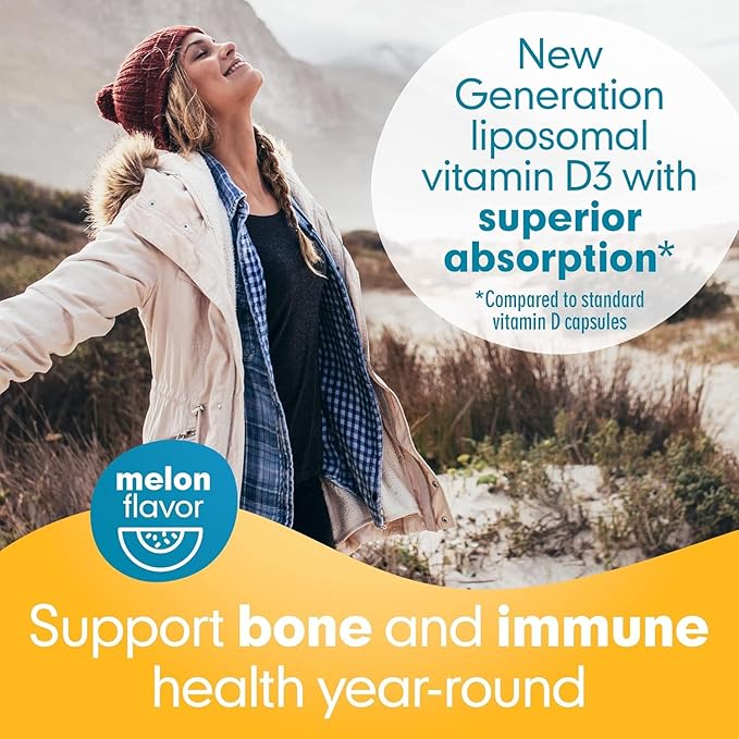 Lipo-Sachets Liposomal Vitamin D3-1000IU Per Serving for Immune System Support - High Absorption Vitamin D - GMO Free No Added Sugar - 30 Liposomal Liquid Vitamin D Packets