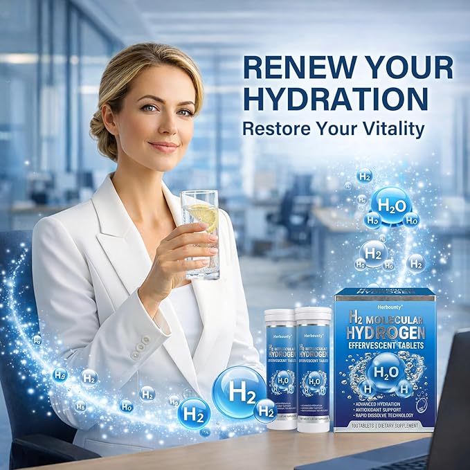 H2 Molecular Hydrogen Water Tablets with Magnesium 100 Counts High PPM Molecular Hydrogen Hydrogen Tablets for Drinking Water Rapid Dissolve Technology Lemon &amp Raspberry Flavors