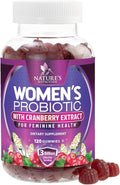 Nature's Nutrition Probiotics for Women Gummies with Cranberry - 6 Premium Strains for PH Balance Digestive Health Vaginal &amp Immune Support Women's Probiotic Gummy for Feminine Health - 120 Gum