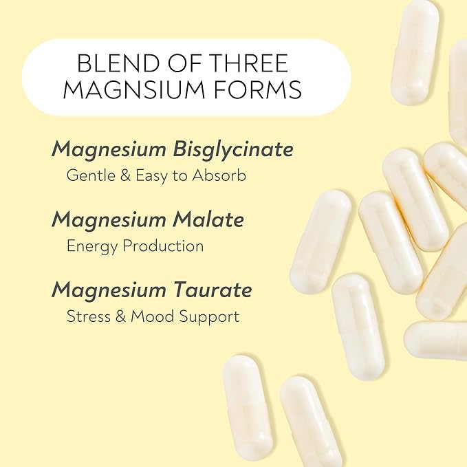 Magnesium Complex - Lifted Naturals Magnesium Supplement w/Bisglycinate Malate Taurate - 120 Capsules - Bioavailable Magnesium Formula for Mood Sleep Energy Support*