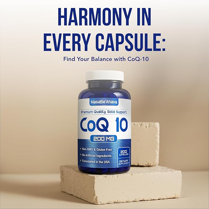 CoQ10 200mg Capsules | Vegan Friendly Coenzyme Q10 200mg from Easy Absorption Ubiquinone Supplement for Skin Heart and Energy Support | Made in The USA in cGMP Facilities (400 Servings)