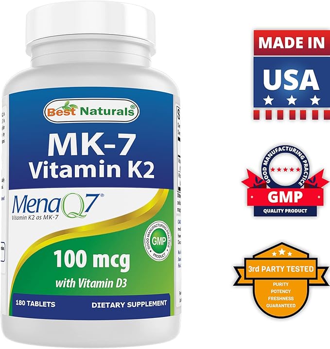 Best Naturals Alpha Lipoic Acid 600 mg &amp Vitamin K2 (MK7) with D3
