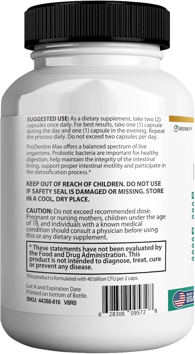 ProBiotia Max 40 Billion CFU Extra Strength Oral Probiotic Supplement 60 Capsules Supports Teeth and Gum Health Gluten Free (1)