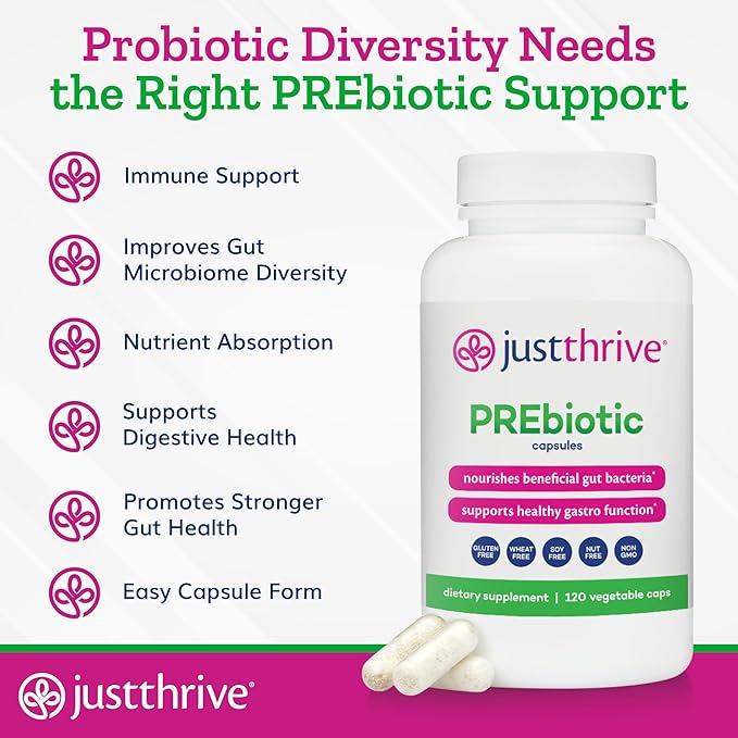 Just Thrive Core Health Complete Capsules Bundle – Probiotic PREbiotic Daily Gut Detox and Vitamin K2-7– Advanced Digestive Detox and Circulatory Support for Complete Body Wellness