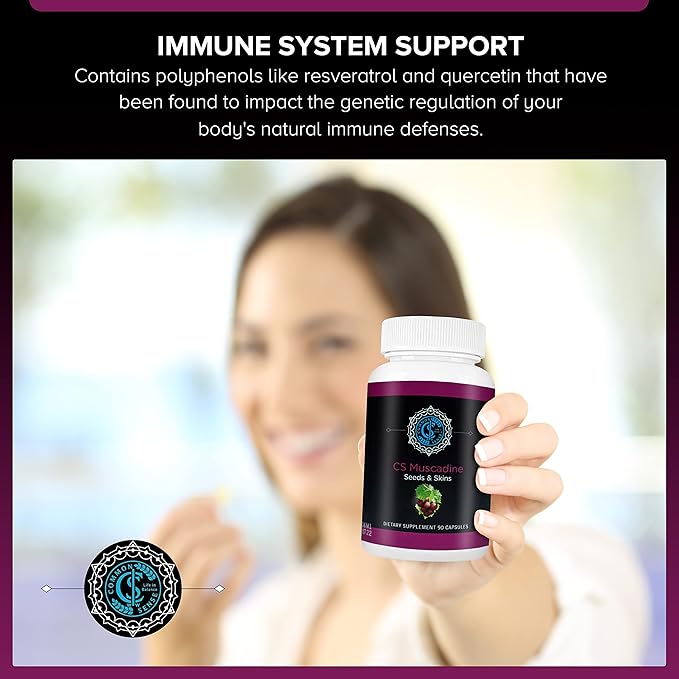 Common Sense Wellness Worldwide Commonsense Pure Muscadine Grape Seed and Skin Extract Capsules - Powerful Antioxidants for Heart Health and Boosting Your Immune System - 90 Capsules.