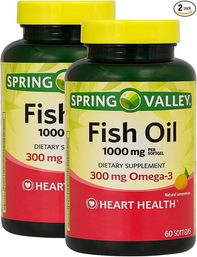 Omega 3 Fish Oil 1000mg – 60 Softgels Omega-3 Supplements for Women and Men Fish Oil Fatty Acid Daily Essential Supplement (Pack of 2)