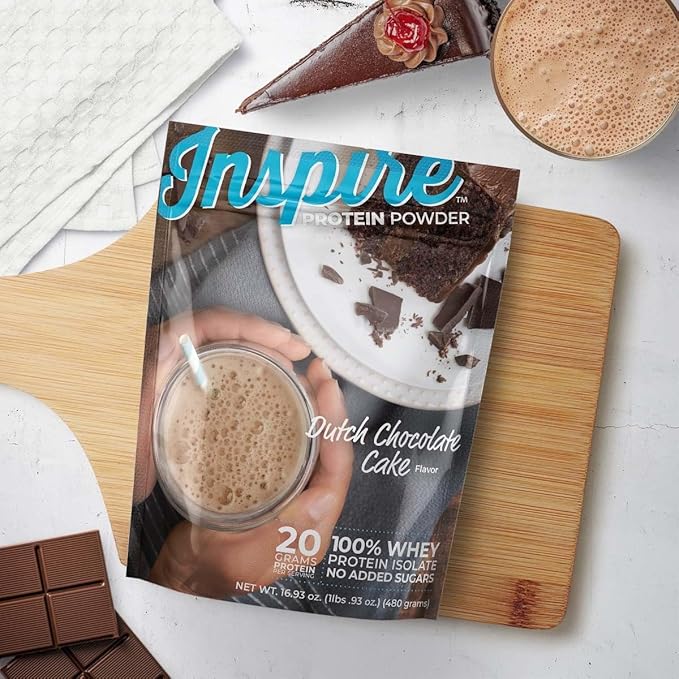 Bariatric Eating Inspire 20g Whey Protein Isolate Powder - Dutch Chocolate Cake (20 Servings)