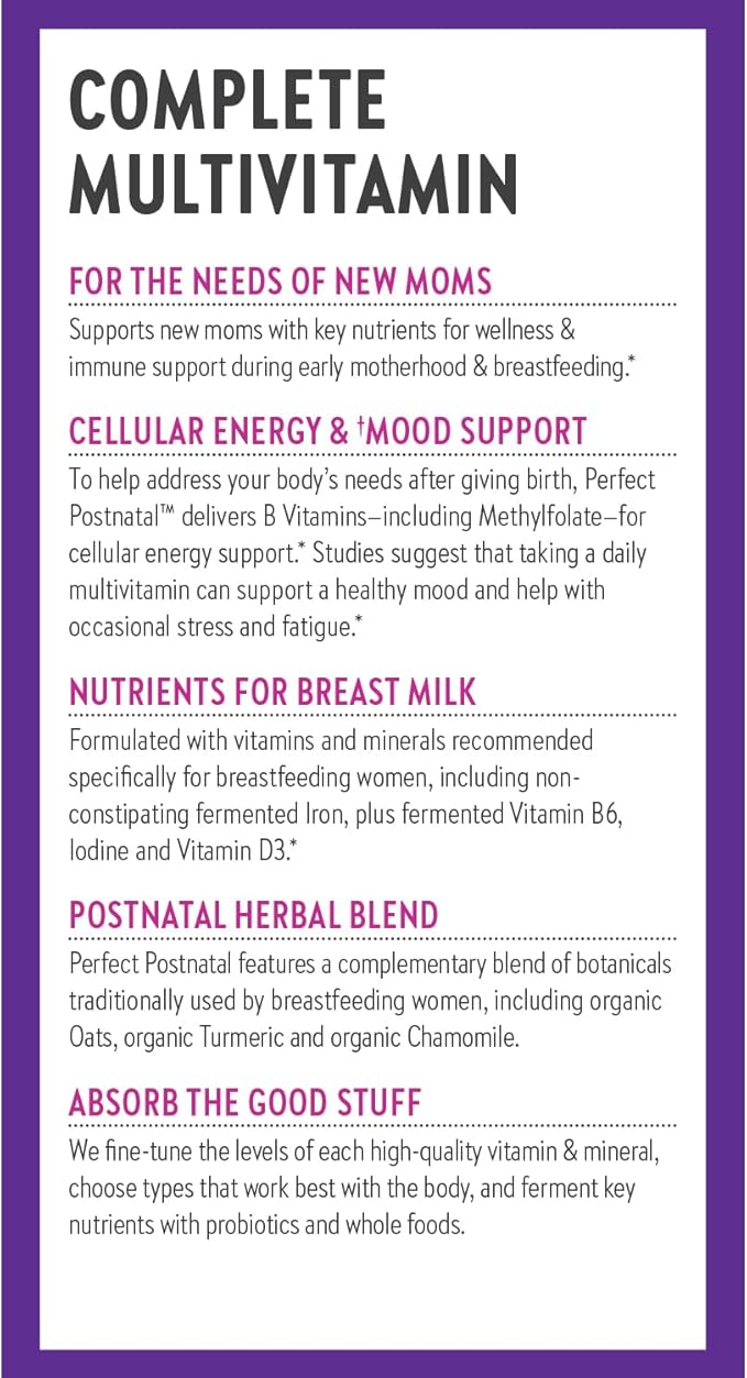 New Chapter Postnatal Vitamins Lactation Supplement Complete Multivitamin with Fermented Vitamin D3 + B Vitamins Made with Organic Vegetables &amp Herbs Non-GMO Ingredients 192 Count
