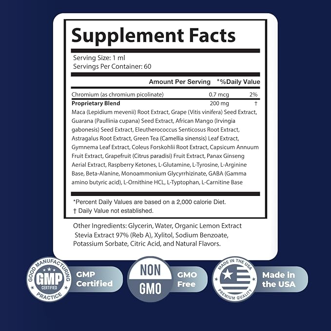 TrimX – Daily Liquid Botanical Supplement with Maca Green Tea Extract African Mango Raspberry Ketones &amp 20+ Herbal Ingredients – Non-GMO Stimulant-Free Formula – 2 fl oz (60 mL) 3 Month Suppl