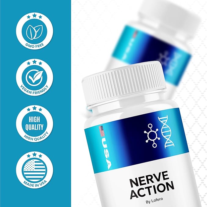 Nerve Action Capsules NerveAction Pills with Advanced Maximum Strength Neuropathy Supplement Health Function Support Vitamins Premium Wellness Formula All-Natural Ingredients Capsulas (60 capsules)