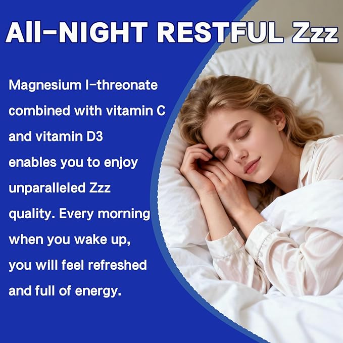 Magnesium L-threonate Supplement 2000mgMagnesium Threonate with Vitamin C &amp Vitamin D3High-AbsorptionMax PotencySupport ClarityZzz &ampImmuneNon-GMO &amp Gluten Free120 Capsules (Pack of