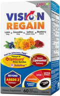LABO Nutrition VisionREGAIN Eye Vitamin Beyond AREDS 2 Formula with Lutein Zeaxanthin Saffron Extract Blueberry for Macular and Retinal Health Eye Fatigue Night Vision Support 60 Counts
