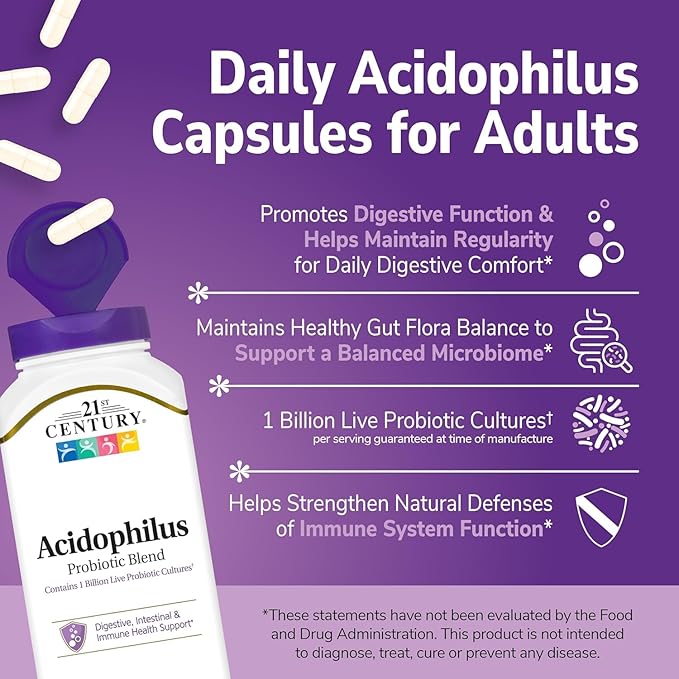 21st Century Acidophilus Probiotic Blend Capsules - 150 ct Pack of 4