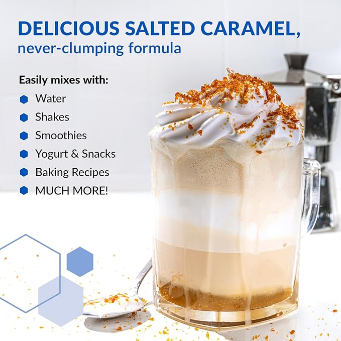 BioTrust Low Carb Protein Powder - Healthy Isolated Whey Protein Powder and Casein Blend from Grass-Fed Pasture-Raised Cattle Plus Digestive Enzymes - Salted Caramel 14 Servings