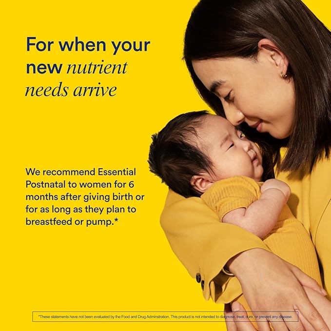 Ritual Essential for Women Postnatal Multivitamin - Postpartum Vitamin - Omega-3 DHA &amp Choline for Lactation Support Vitamin A C D3 &amp Zinc for Immune Function Support* B12 Iodine Biotin