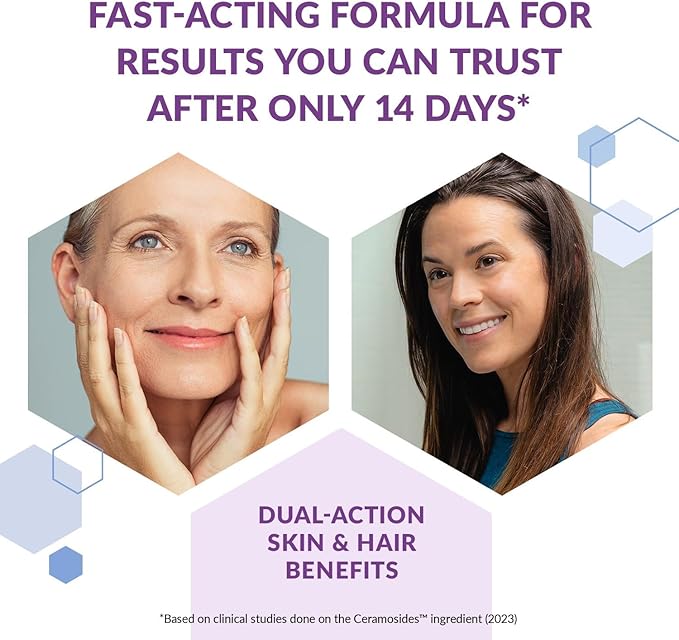 BioTrust Timeless Beauty Ceramide Booster – Hair &amp Skin Restoring Phytoceramides Supplement + Vitamin C Vitamin E Biotin Zinc Hyaluronic Acid – Potent Blend for Hair Skin &amp Nails - 30 Cap