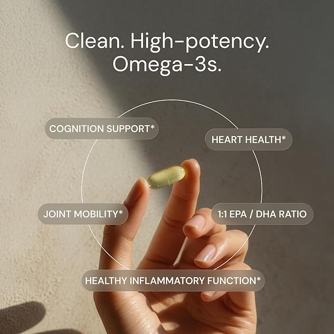 Blueprint Bryan Johnson Omega-3 - Vegan Algae Omega 3 Supplement with EPA/DHA - 800mg Plant-Based for Brain Heart &amp Joint Support - High Absorption Triglyceride Form - 1:1 EPA/DHA