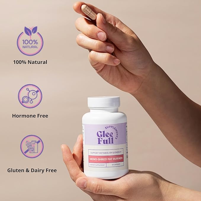 GLEEFULL SUPPS Meno Shred Fat Burner – Supports Metabolism &amp Helps Achieve Slimming Goals for Women
