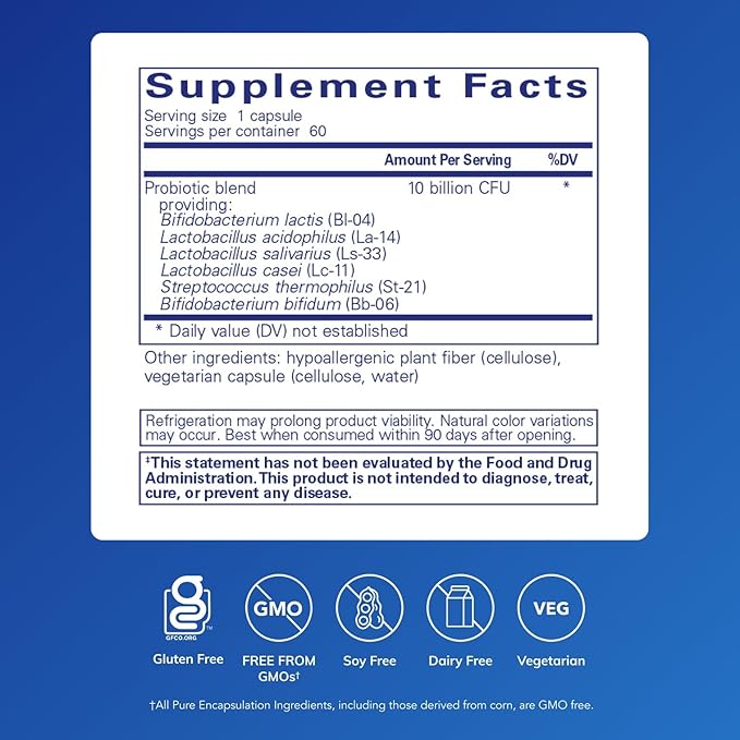 Pure Encapsulations Probiotic G.I. - Shelf Stable Probiotic for Intestinal Health &amp Gastrointestinal Support - with Lactobacillus &amp Bifidobacterium - 60 Capsules