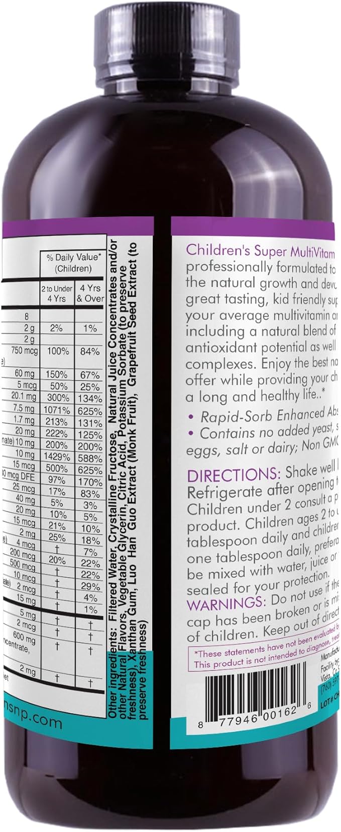 Life Solutions Children's Vitamins Multivitamin - Liquid Vitamin &amp Minerals - Complete Children Vitamins - Essential Liquid Minerals for Kids 16 Floz