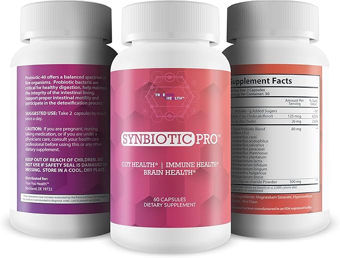 Synbiotic Pro - Our Best Daily Synbiotic Probiotics &amp Prebiotic - Gut Health - GI Synbiotics Probiotics - Pro Synbiotic Probiotic Plus Prebiotic &amp Immune Support Vitamins - Synbiotics for Wome