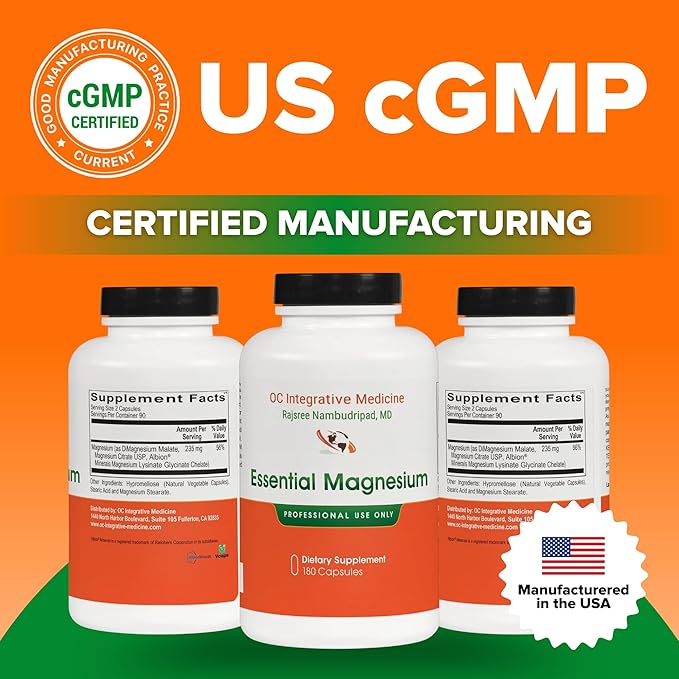 Essential Magnesium by Dr. Rajsree MD | Supports Restful Sleep Muscle Relaxation &amp Bowel Regularity | 3 Highly Absorbable Forms of Magnesium | 180 Capsules