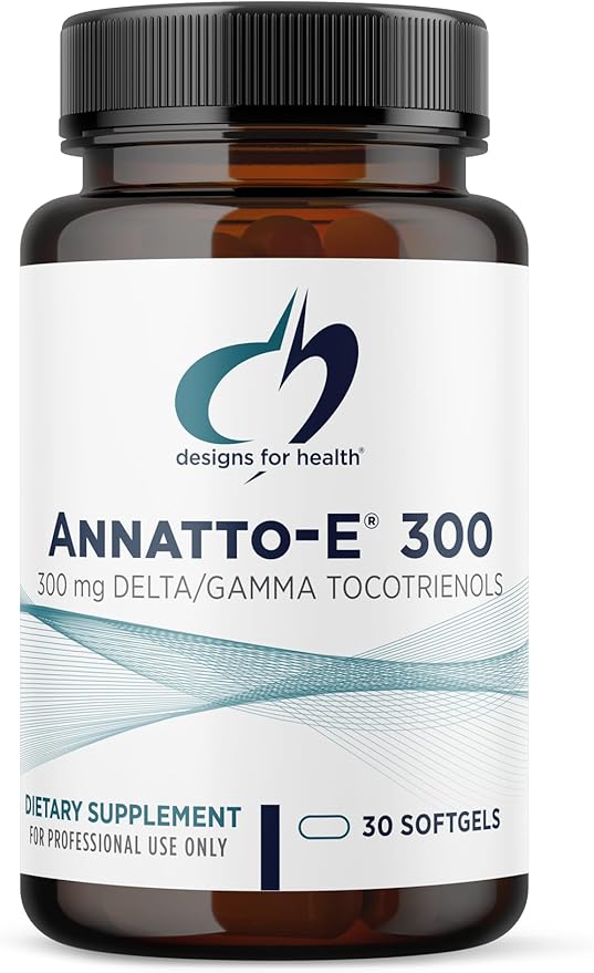 Designs for Health Annatto-E 300 mg Tocotrienols - DeltaGold Vitamin E Complex Supplement with Delta + Gamma Tocotrienols - Cardiovascular Healthy Aging + Antioxidant Support - Non-GMO (30 Softgels)