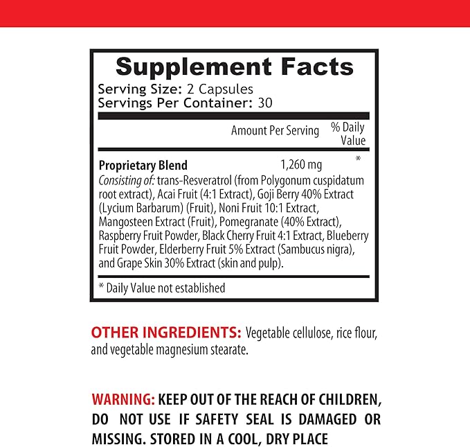 Antioxidant supplement men - SUPREME RESVERATROL 1200Mg - Resveratrol with quercetin Immune system booster premium antioxidants resveratrol red wine extract grape seed extract 1 Bot 60 Capsules
