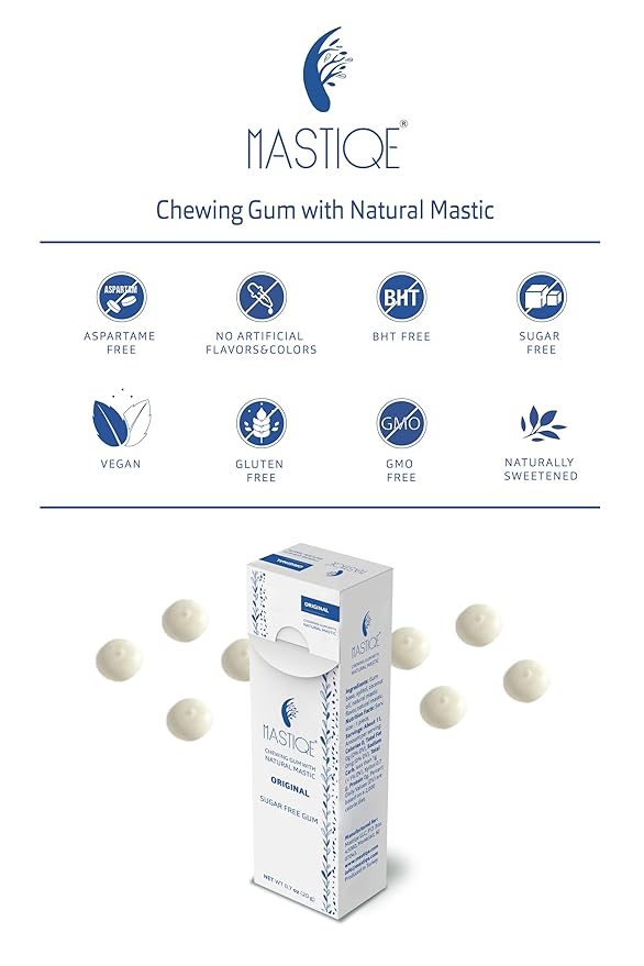 Mastiqe Sugar Free Hard Chewing Gum with Natural Mastic (Variety Pack)